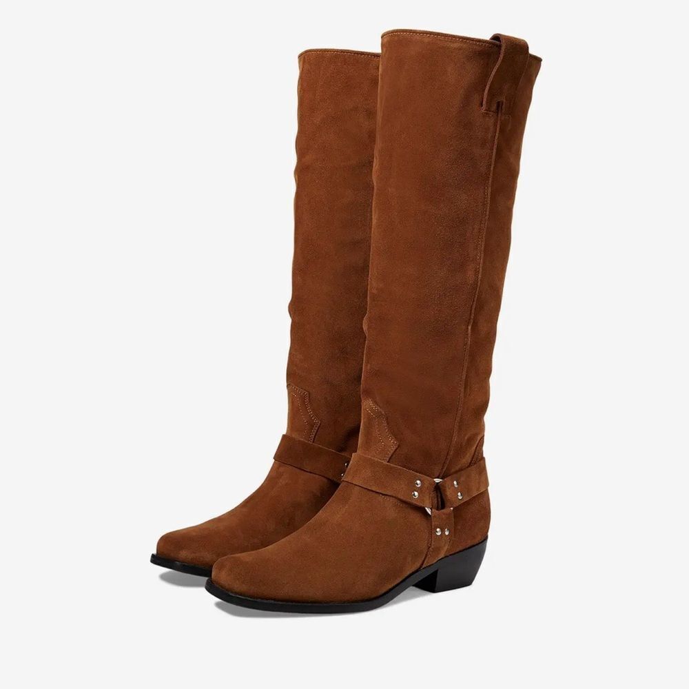 Free People Lockhart Harness Tall Boots in Brown Suede - Picture 4 of 9
